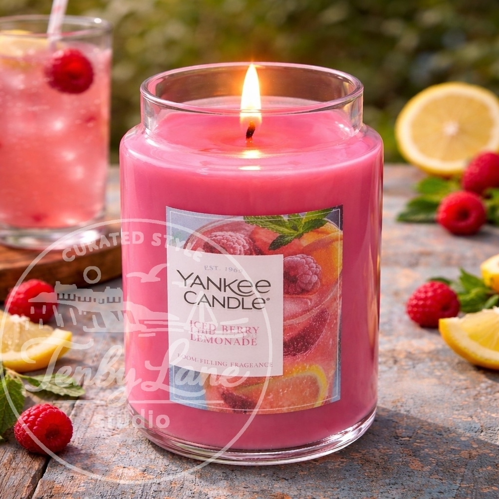 Yankee‎ Candle Iced Berry Lemonade 22oz Large Jar Sweet Citrus Berry